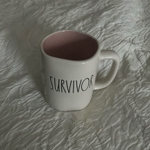 Rae Dunn “Survivor”, Susan G. Komen Breast Cancer Awareness Mug, White w/ Pink